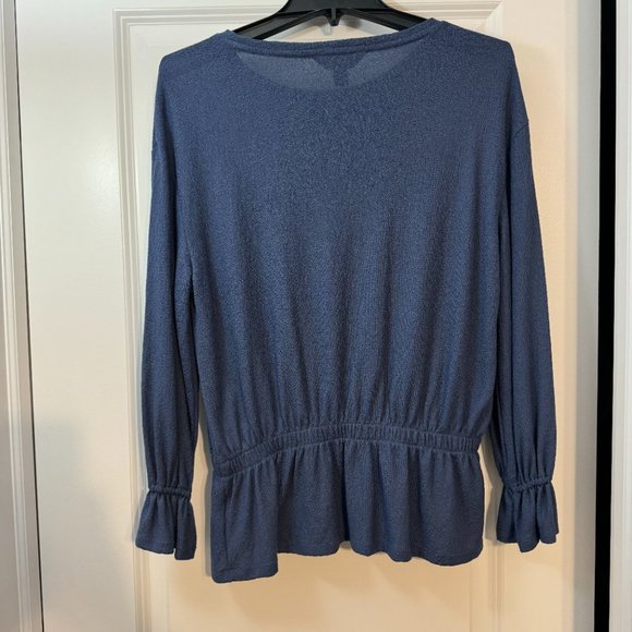 Blue Simply Vera Long Sleeve Blouse Size XS - Picture 2 of 3